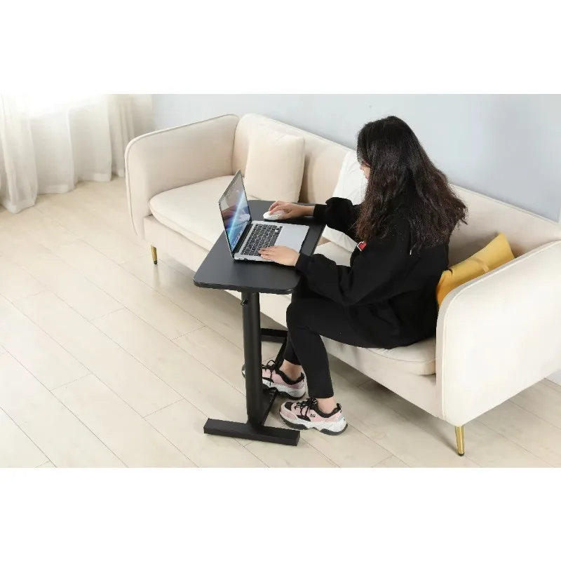 طاولة بجانب السرير قابلة للتعديل مع عجلات، صينية كمبيوتر محمول قابلة للتعديل، طاولة مكتبية قابلة للإمالة #2