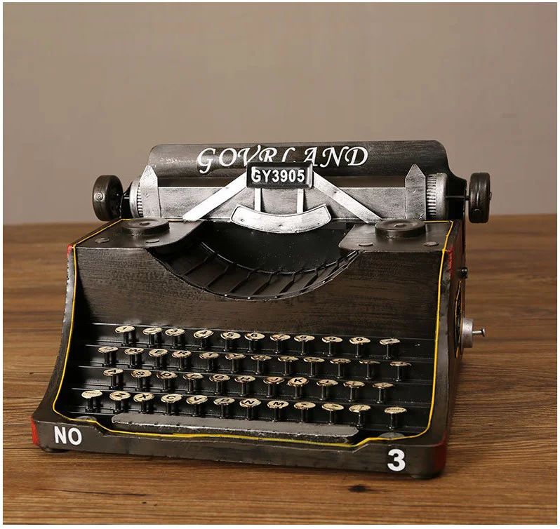 

Printer Crafts Typewriter Vintage Home Decor Desktop Iron Manual Model Wrought Decoration Bar Prop Office