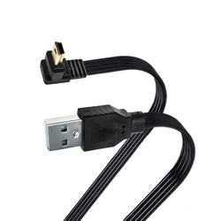 USB 2.0 to Mini USB Data Sync Cable 90° Angled Elbow 5 Pin B Male to Male 0.5 m 0.3 m 1m Charging Cable for Camera MP3