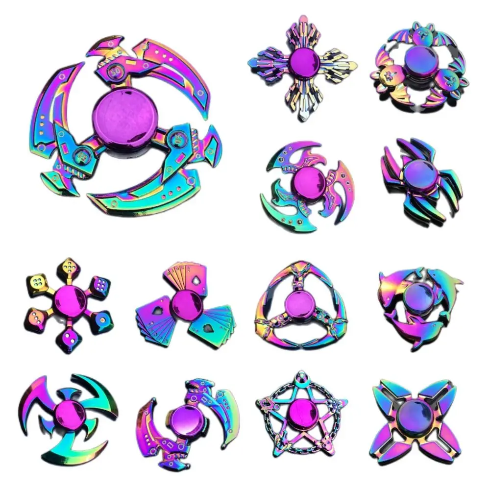 Dragon Wings Hand Spinner Alloy High Speed Metal Rainbow Finger Spinner Low Noise Anti-Anxiety Fingertip Gyro Children Toys