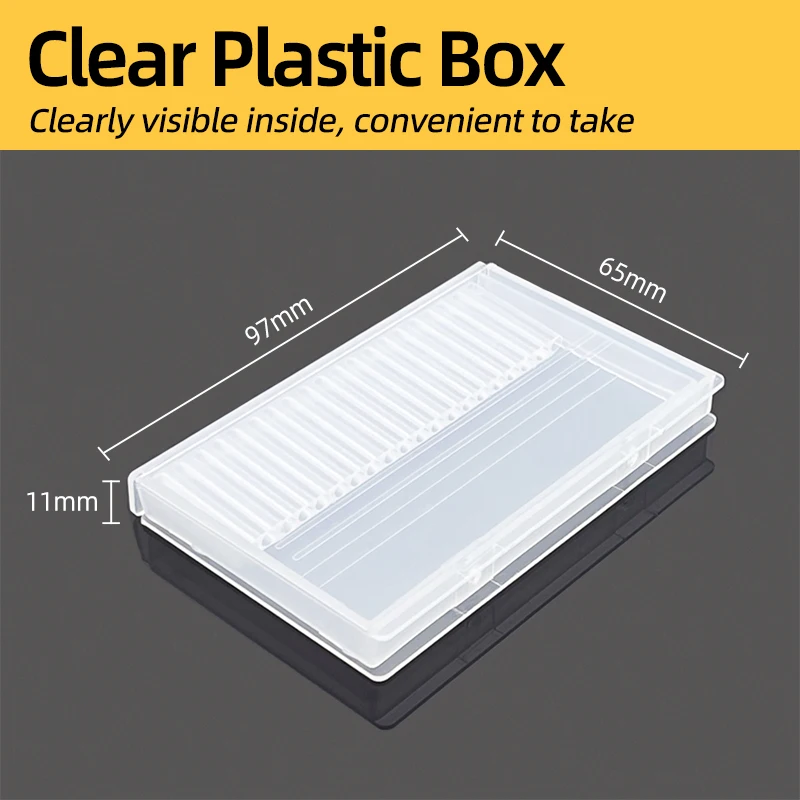 1/2pcs Mini Transparent Plastic Parts Box with 20 Holes, Suitable for Storing Milling Cutters, Nail Polish Polishing Tools
