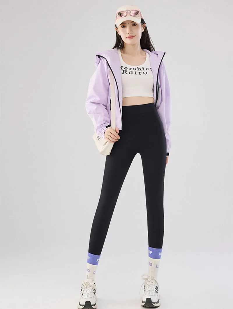 Fall Winter New Warm Fleece Lined Yoga Leggings Female High Waist Shaping Workout Sharkskin Leggings Elastic Tight Thermal Pants