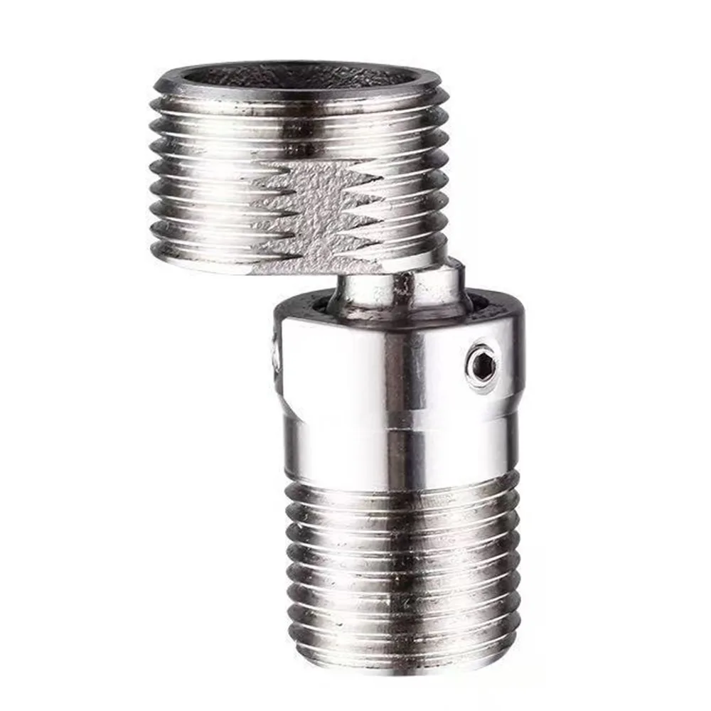 1pcsStainless Steel Angled Curved Foot Angle Adjustment 360° Rotatable Eccentric Screw Corner Wall Mounted Shower Faucet Adapter