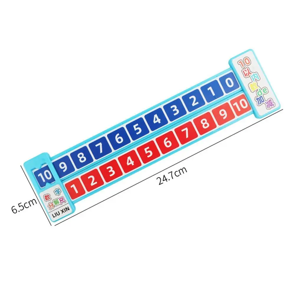 Plastikowa linijka do dekompozycji matematycznej w granicach 20 różowa/niebieska linijka do odejmowania przenośna linijka do demonstracji