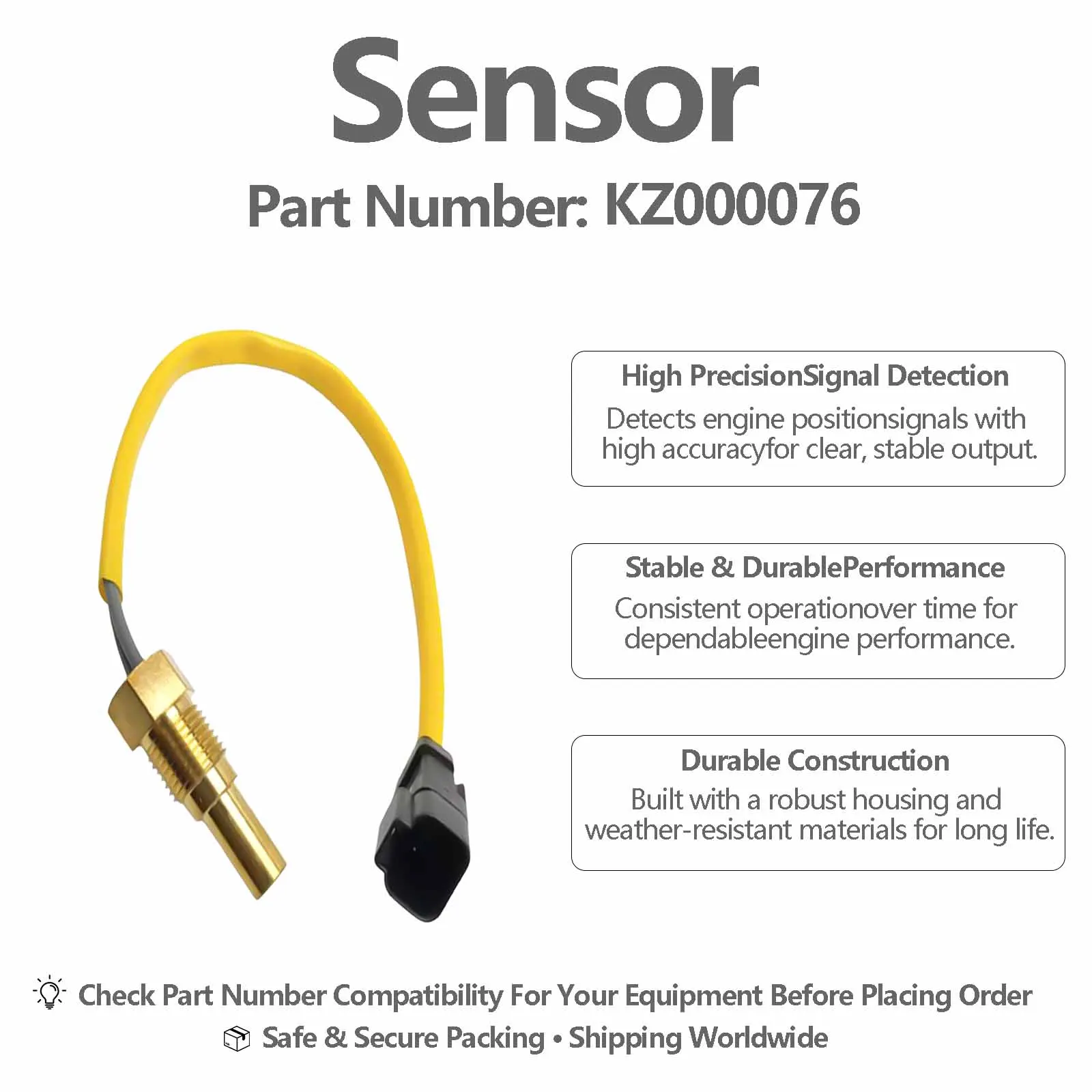 Water Temperature Sensor 7861-93-2320 For Komatsu PC200-7 PC360-7 Crawler Excavators