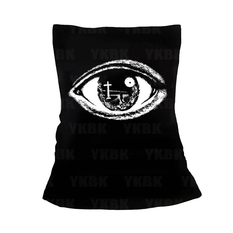 Gothic Punk Rock Hip Hop eyes Print Women Short Sleeve T-Shirt Sexy Slim Casual Basics Harajuku Crop Tops Y2K Emo Girl Clothes