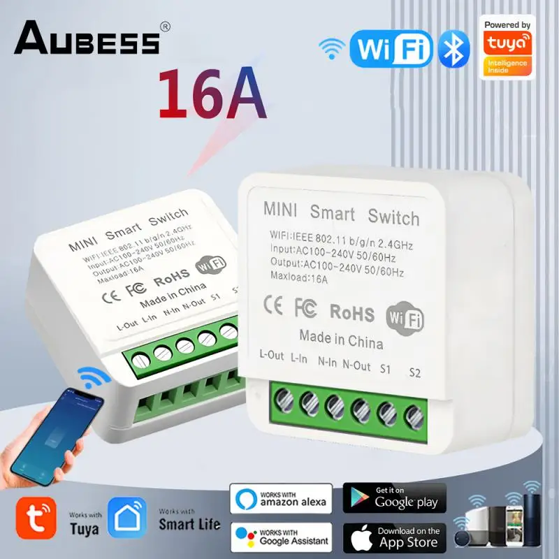 

Tuya WiFi Smart Switch Module 16A Wireless DIY Light Switch Support 2 Way Control Smart Life APP Alexa Google Home Voice Control