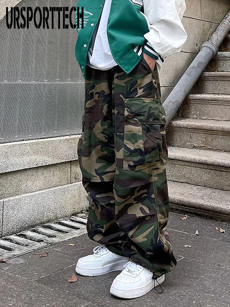 Cargo Men Pants Plue Size Trousers Hip Hop Joggers Pants Straight Casual Techwear Camouflage Harem Streetwear Trousers Sweatpant