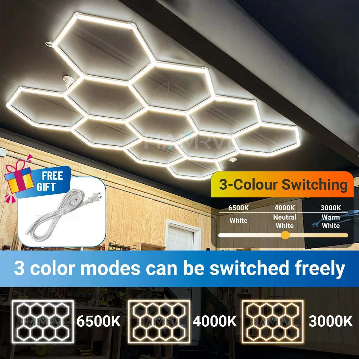 3-Color عكس الضوء العسل مصباح ليد 110 فولت-240 فولت مسدس قلادة لصالون/المرآب/بار 3000 كيلو-6500 كيلو قابل للتعديل جو الإضاءة #1