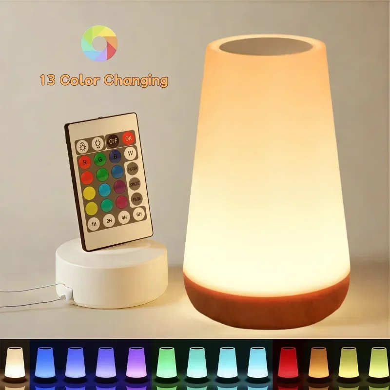 

Usb Rechageable Portable Dimmable 13 RGB Lamp Lights Baby Kids the Bedroom Table Bedside Fan Night Colors Accessories a Aer City