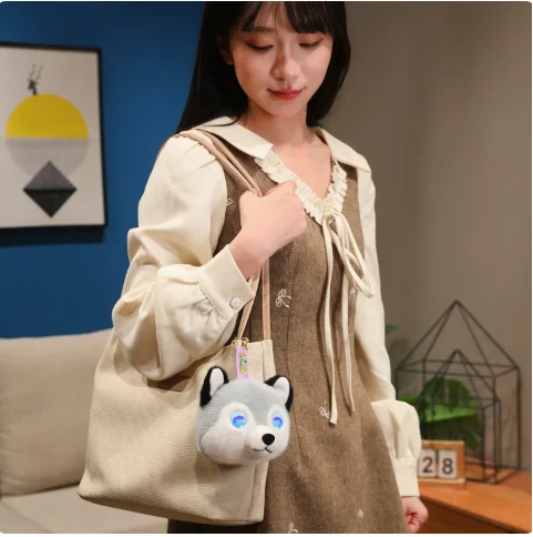 AI Smart Husky Plush Toy Interactive Talking Companion Doll,Early Education Kids Stuffed Toy with Glowing Eyes,PP Cotton Childre view 3