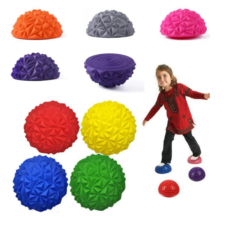 Estera de masaje hemisférica de entrenamiento táctil sensorial de PVC, pelota de equilibrio para Yoga, Fitness, juguetes para niños, pelota de erizo de piña Durian