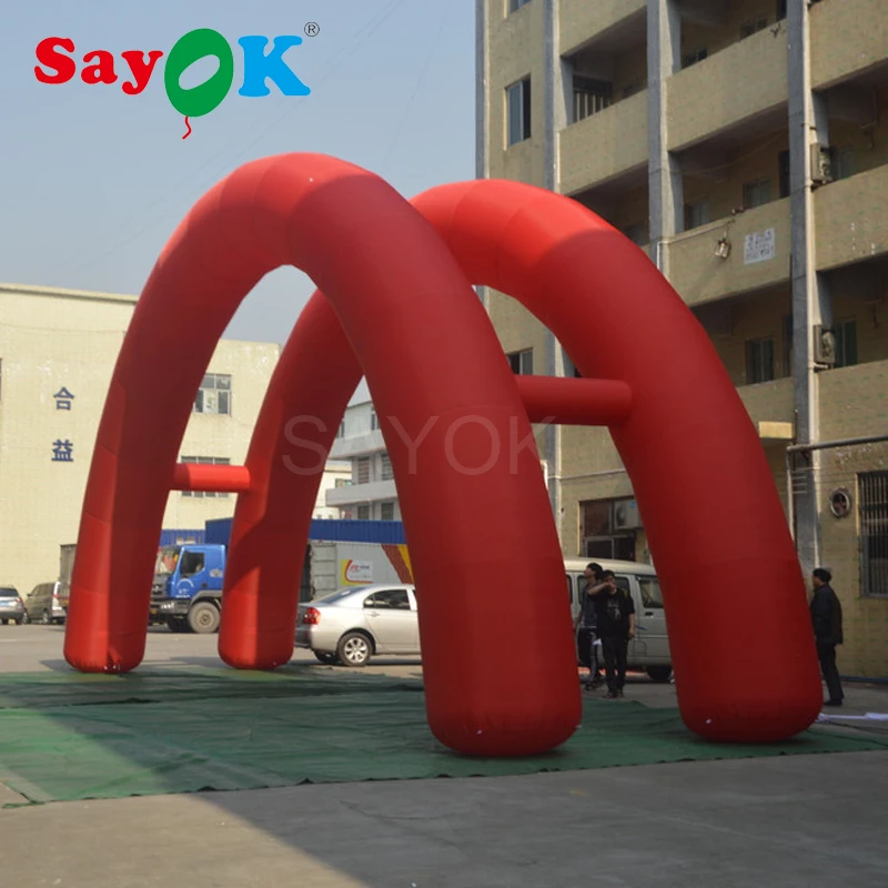 

Red Inflatable Arch With Air Blower Inflatable Archway For Race Outdoor Advertising Commerce