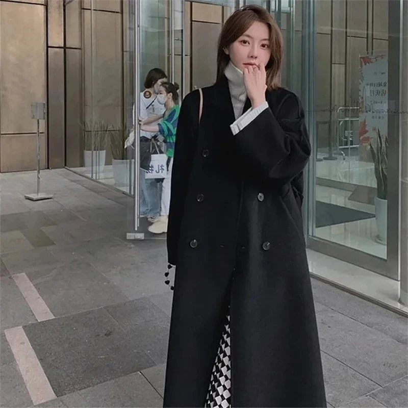 High Quality Autumn Winter Wool Coats Women Double Sided Cashmere Overcoat Korean Loose Long Woolen Jacket Lady Elegant Outwear