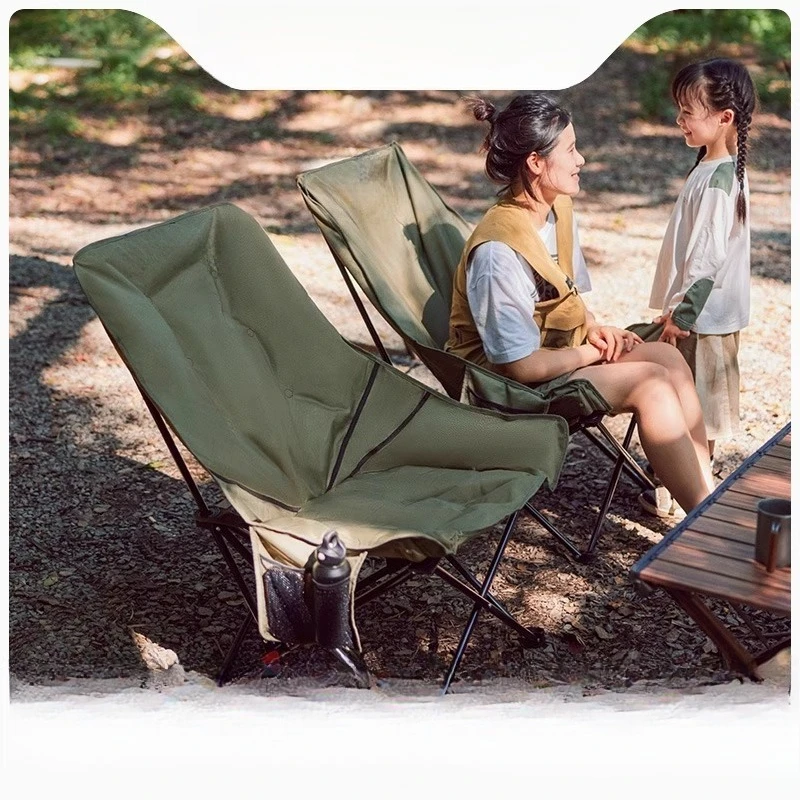 

Outdoor folding high back moon camping sleepable nap backrest lazy fishing chair