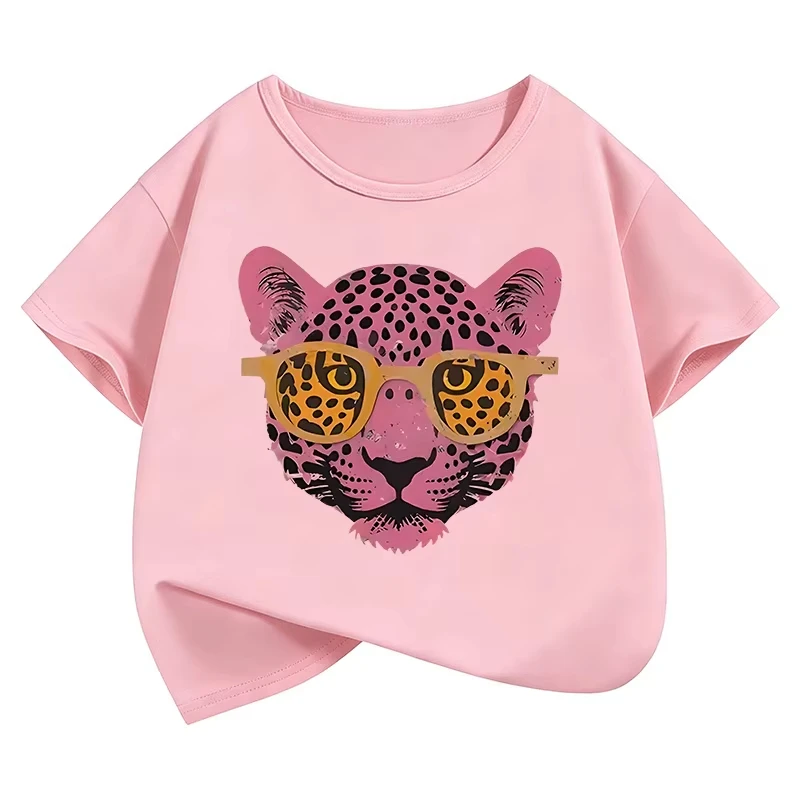 Fashion Tiger Printed Graphic Kids Tshirts Summer Short Sleeve Tees Cartoon Boys Girls Clothes Kawaii Tops Y2K Children T-shirt