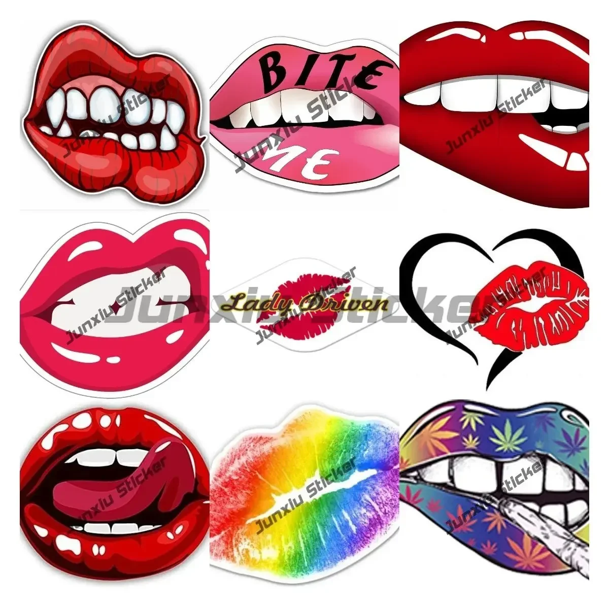 

Lips Kiss Mouth Vinyl Sticker Car Window Bumper Die Cut Premium Quality UV Resistant Sexy Lip Decals for Car Camper Van Sticker