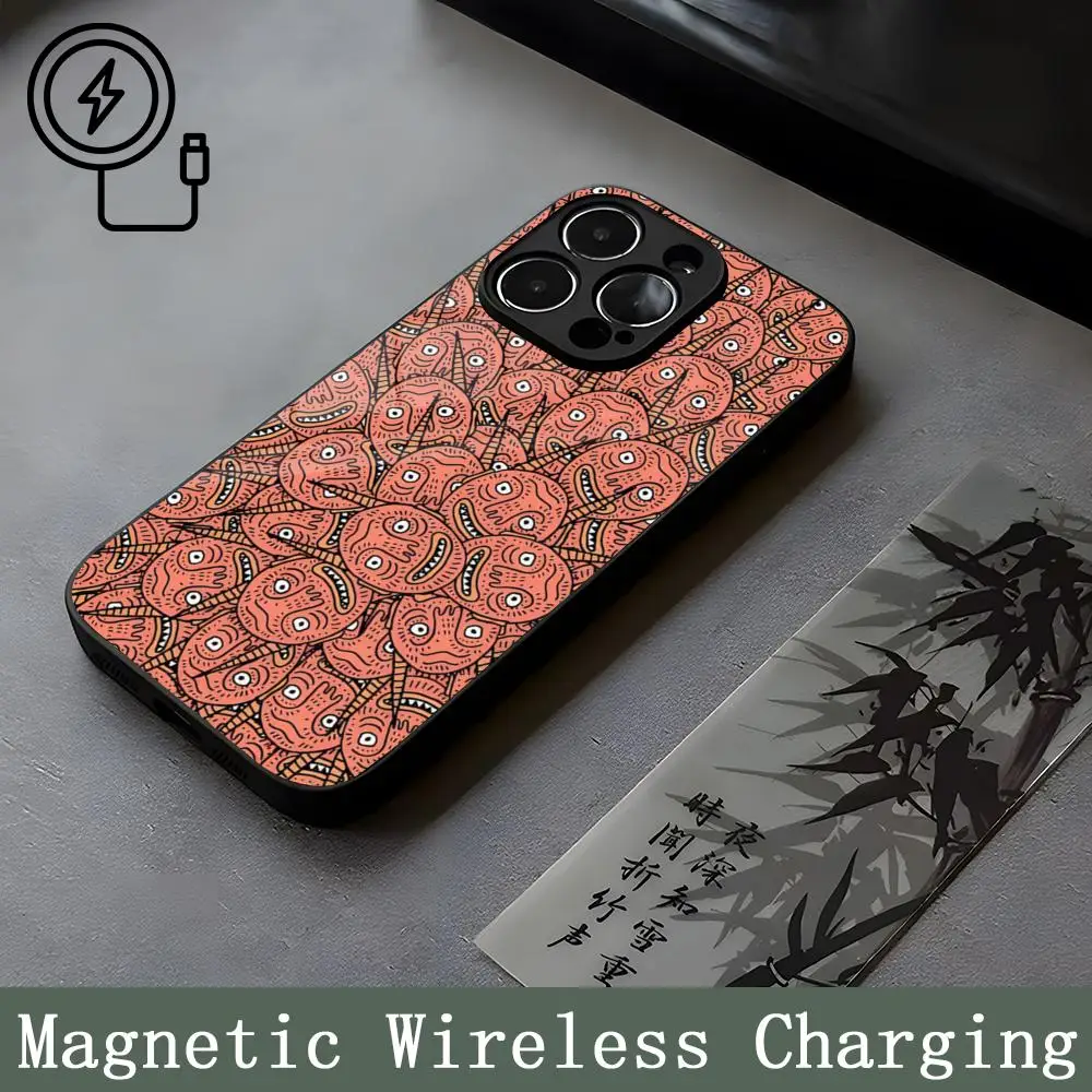 Polly Nor print Strong Magnetism Glass For iPhone 16ProMax 14 15 13 12 15 11 Pro Max Plus Mini Coque