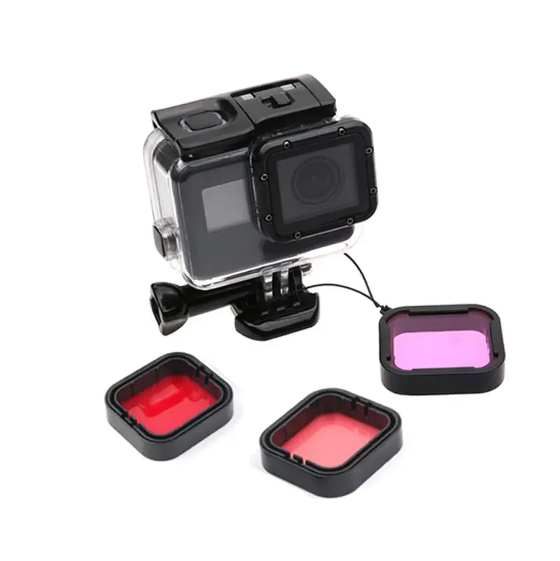 3-Pack Underwater Filters Kit Red Magenta Snorkel Lens Color Filter for GoPro HERO 5 6 7 Black  Suit Housing Case Accessories