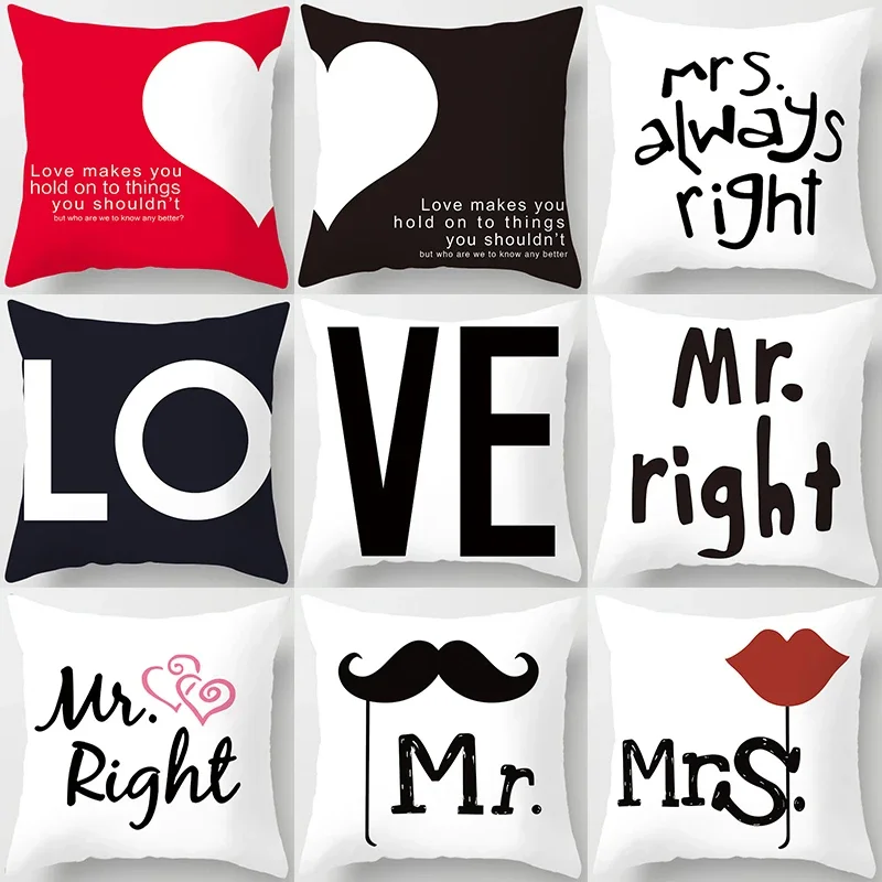 

Home Decor Black And White Geometric Portrait Pillowcase Sofa Office Cushion Cover For Bedroom Living Room funda de almohada