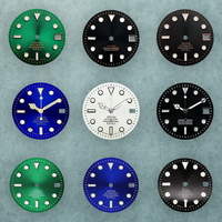28.5mm S Logo Sunburst Dial Green Luminous Fit NH35/NH36 Japanese Movement Latest styles Watch Modification Accessories