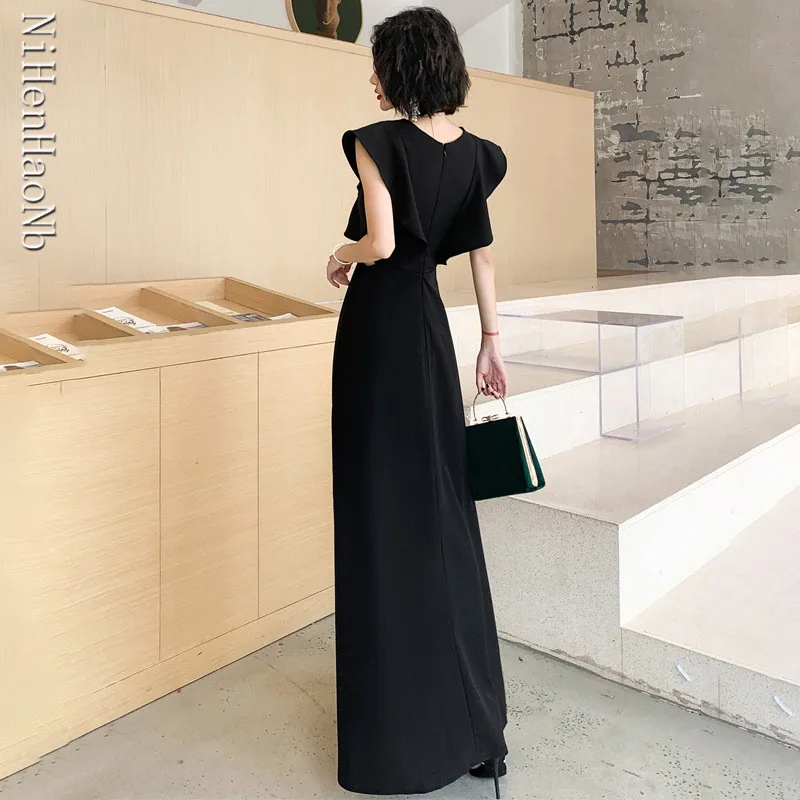 女性用エレガント無地スリムスイートキンセアニェーラドレス、ボールガウン、宴会、イブニングドレス