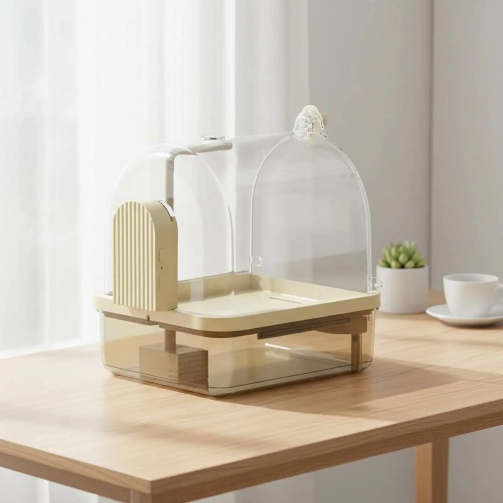 Hanging Avian Shower Transparent Panoramic View Enclosed Avian Bathing Box Parakeet Bath House Easy to Disassemble Pet Supplies view 3