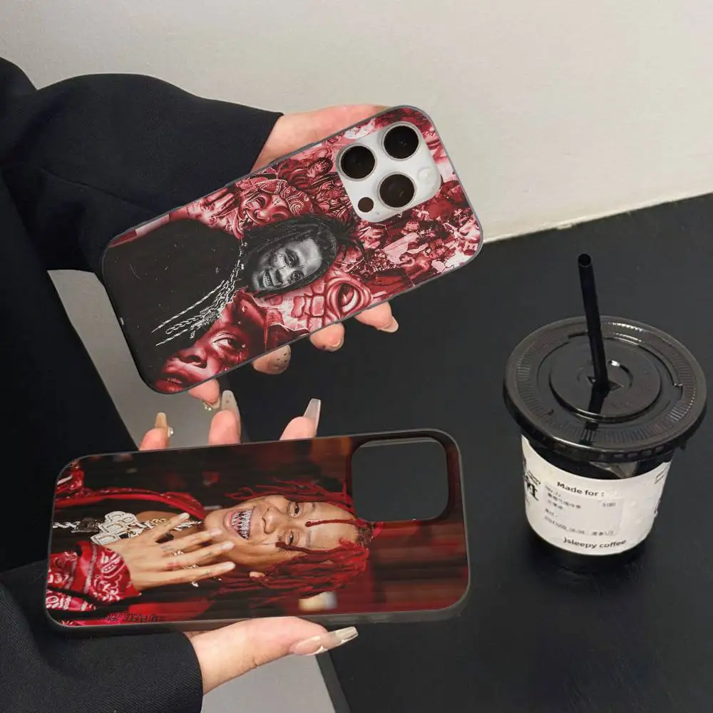 Rapper T-Trippie R-Redd Phone Case for iPhone 17 16 15 14 13 12 11 Corrugated Frosted Soft Cover Anti-Slip