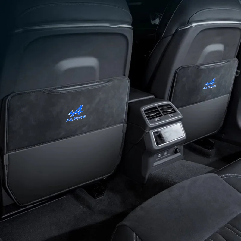 Protector de Cuero Sintético para el Respaldo del Asiento del Coche, con Logotipo Alpine, para Kadjar, Twingo, Megane, Scenic, Clio, Accesorio para Auto Terramar