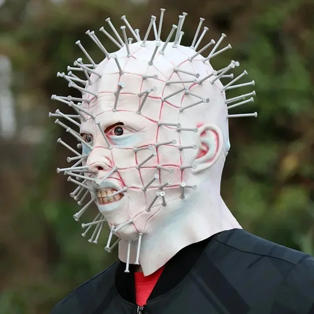 

2025 Terror Hellraiser Masks Halloween Cosplay Infernal Ghost Nails Unisex Party Masquerade Stage Perform Role Play Accessories