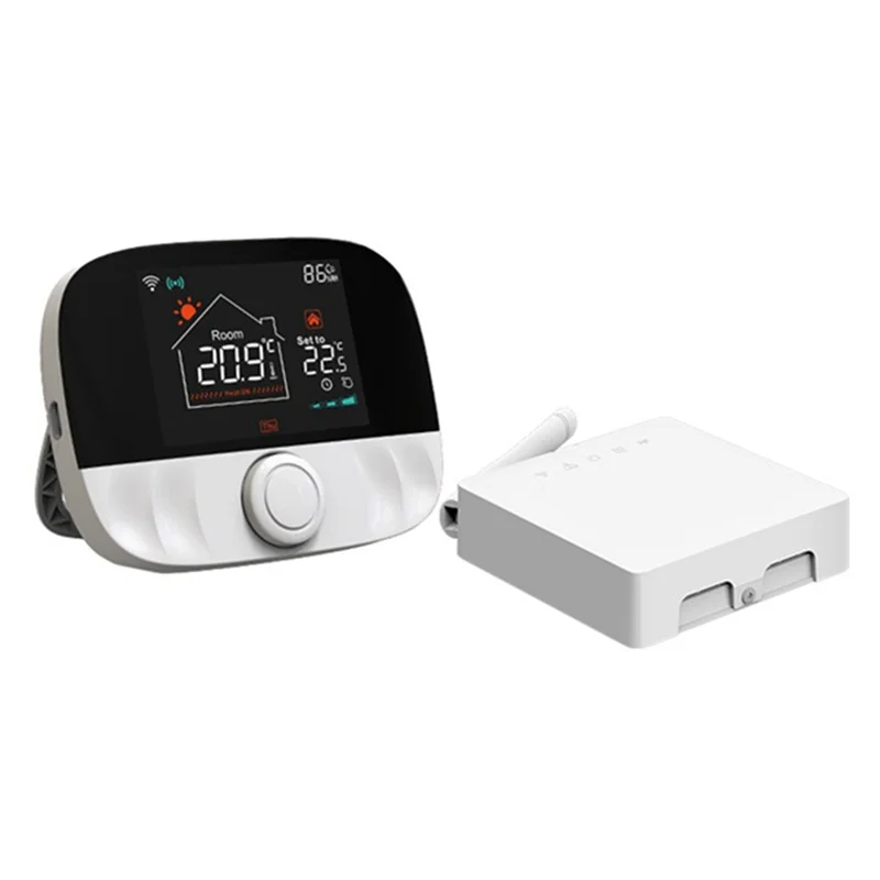 ABJF-หม้อไอน้ําเครื่องทําความร้อนเทอร์โมสมาร์ทไร้สายอุณหภูมิรีโมทคอนโทรลแบตเตอรี่ดําเนินการซ็อกเก็ตตัวรับสัญญาณบ้าน
