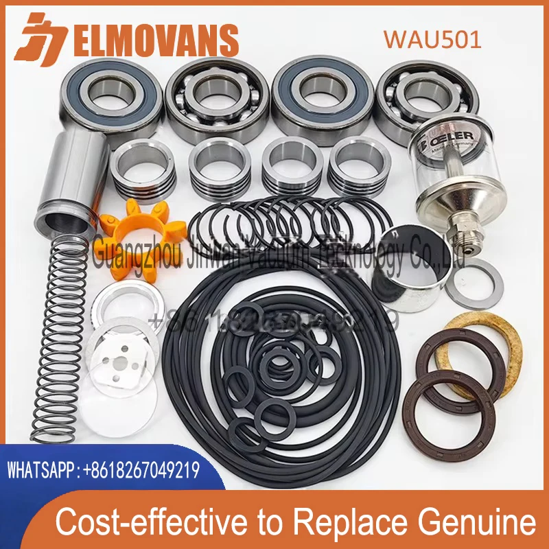 ELMOVANS Vacuum Pump Repair Kit Overhaul Kits Spare Parts fit WAU2001 WAU1001 WAU501 WAU251 Replace Genuine Complete Kit