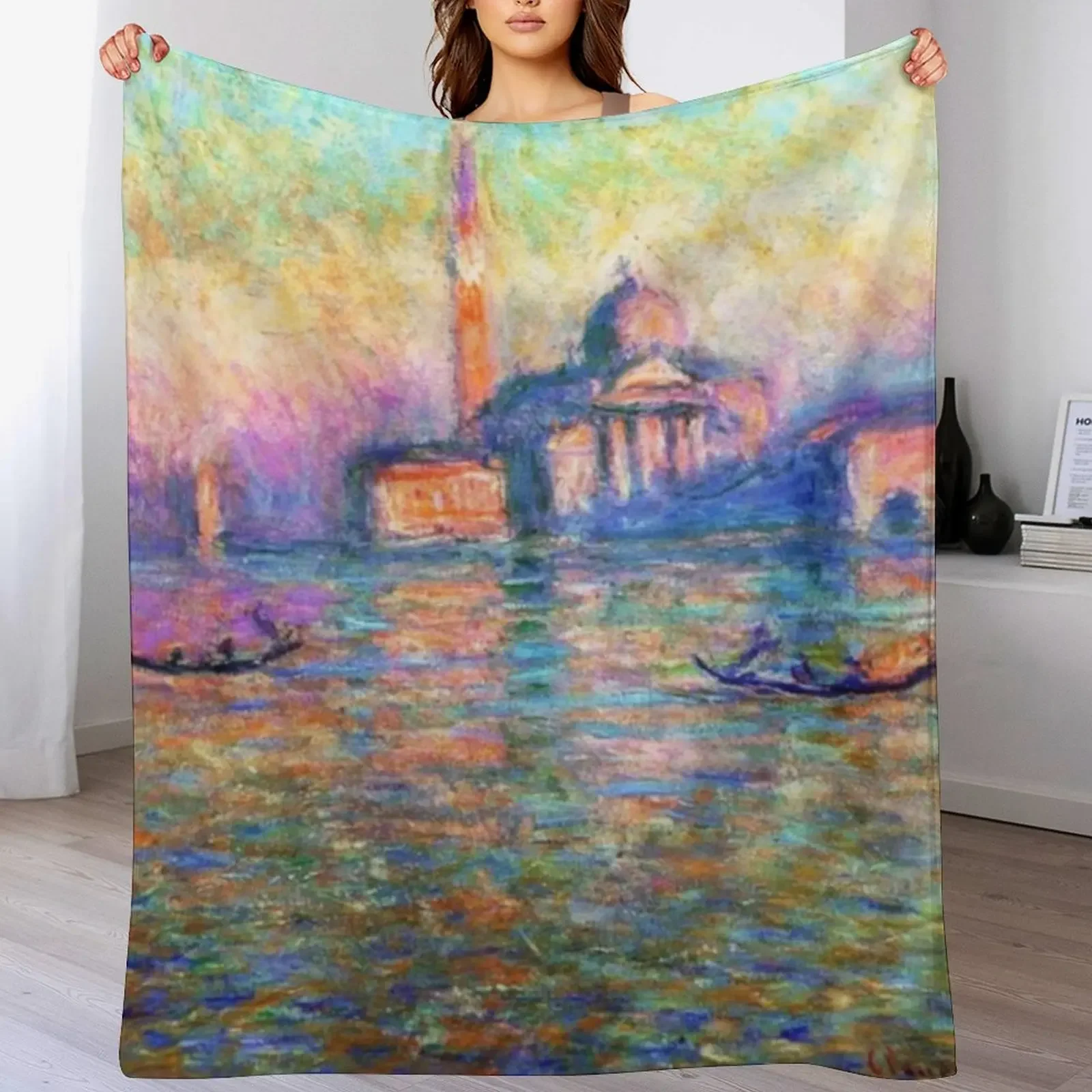 

Claude Monet | Church of San Giorgio Maggiore at Dusk Throw Blanket Furrys Hairys Blankets