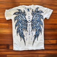 Affliction Summer T Shirt Men Women Skull Blue Wings Graphic Cotton Tee Breathable Casual Fashion Street Style couple tops