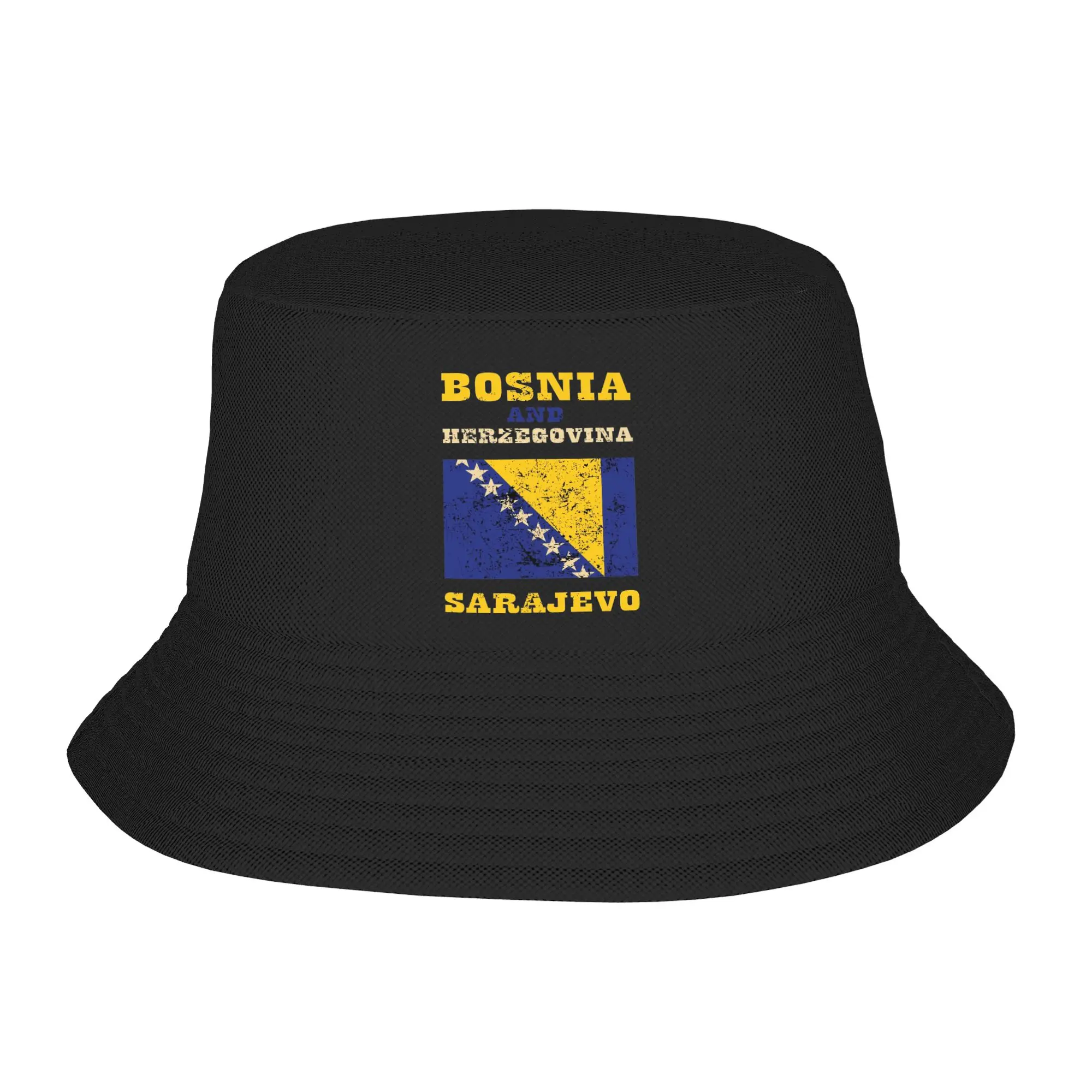 Harajuku Bosnia and Herzegovina Flag Bucket Hat For Men Women UV Protection  Bob Hats Caps Vocation Cap