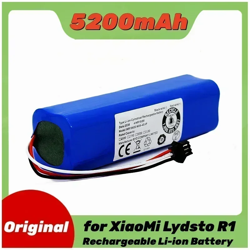 

SU for XiaoMi Lydsto R1 Rechargeable Li-ion Battery Robot Vacuum Cleaner R1 18650 14.4v 5200mAh Battery Vacuum Cleaner Accessori