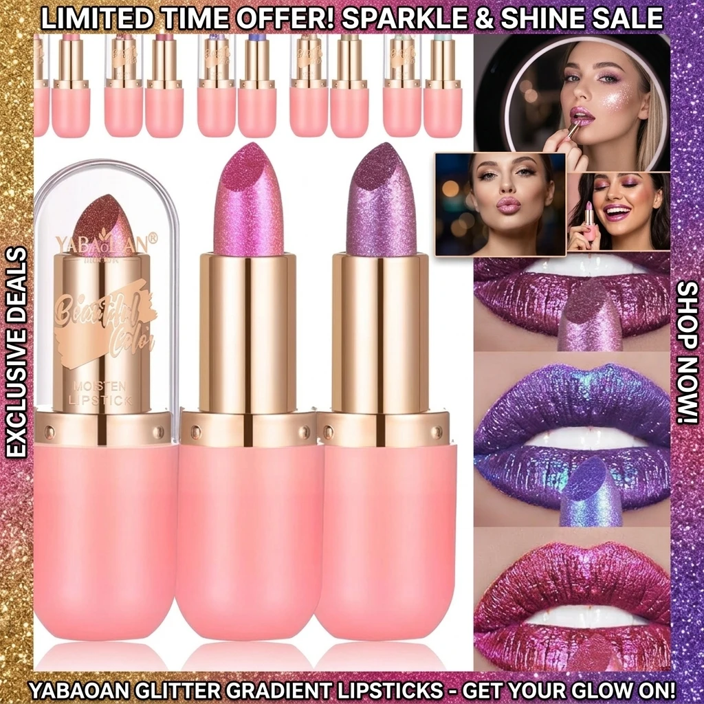 Metallic Violet Chameleon Lipstick Color Changing Matte Glitter Diamond Waterproof Pearl Shine Lip Gloss Sexy Makeup Halloween