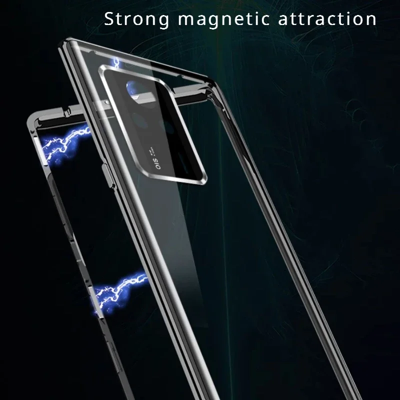 360° Double Sided Glass Magnetic Phone Case For Xiaomi Poco F5 Pro Metal Lens Protector For Xiami Poco F5Pro Cover Cases