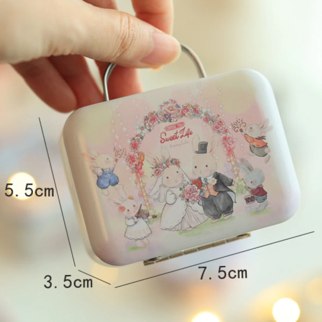 Bunny Tinplate Candy Box Kids Gifts Mini Tin Box Cookie Box Portable Rabbit Gift Box for Birthday Wedding Party Decoration