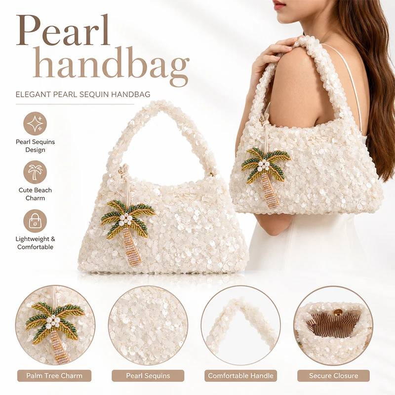 Fashion Sequins Women Handbag Shiny Elegant Evening Clutch Bag for Wedding Party Exquisite Small Tote Female Purse