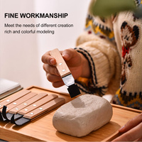 8pcs Pottery Tools Set Stainless Steel Carving Knives Wood Handle For Clay Sculpture Modeling Repairing Shaping Ceramic Art