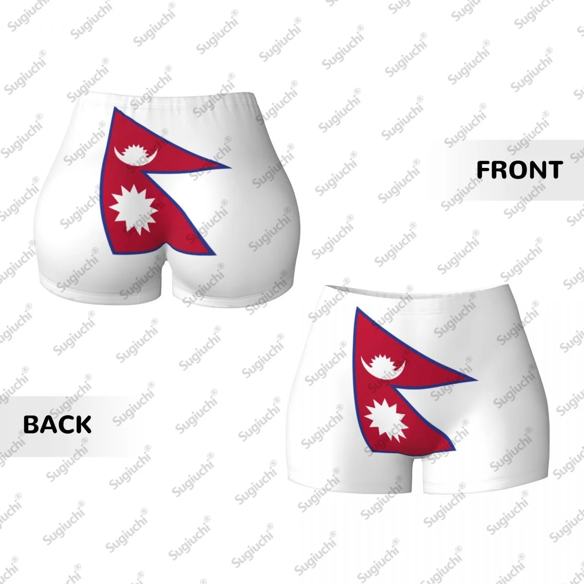 2026 Nepal Flag Yoga Shorts for Women Workout Scrunch Butt Lifting High Waisted Gym Running Short Pants