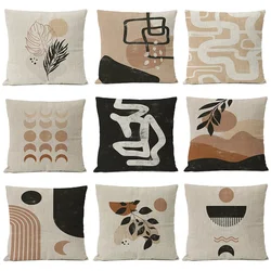 Boho Bohemia Geometric Floral Pillow Cover Leaves Cushion Sun Moon Throw Linen Pillowcase Home Decorative Decor Sofa Cushions