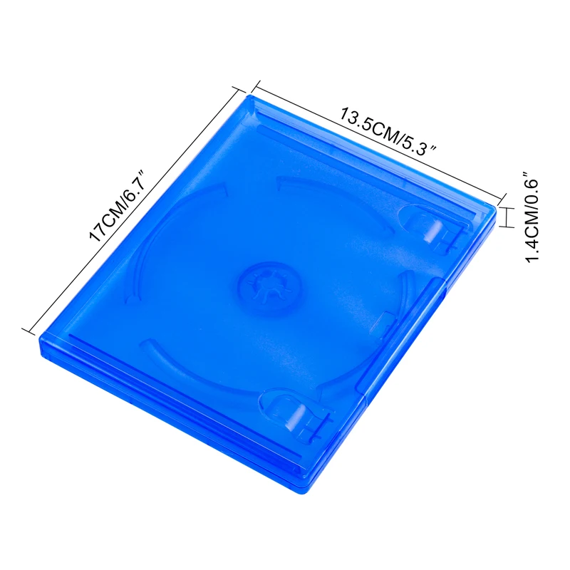 Replacement Game Disc Storage Case Transparent Blue DVD/CD Box Blu-Ray Single Carrying Case For for PS5 PS4 PS3 Playstation 3 4