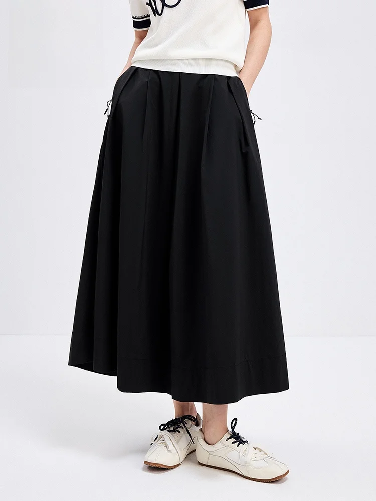 

Новая женская юбка-трапеция средней длины Navigare с защитой от солнца, с принтом маленьких парусников, с завышенной талией, простая, для повседневной носки