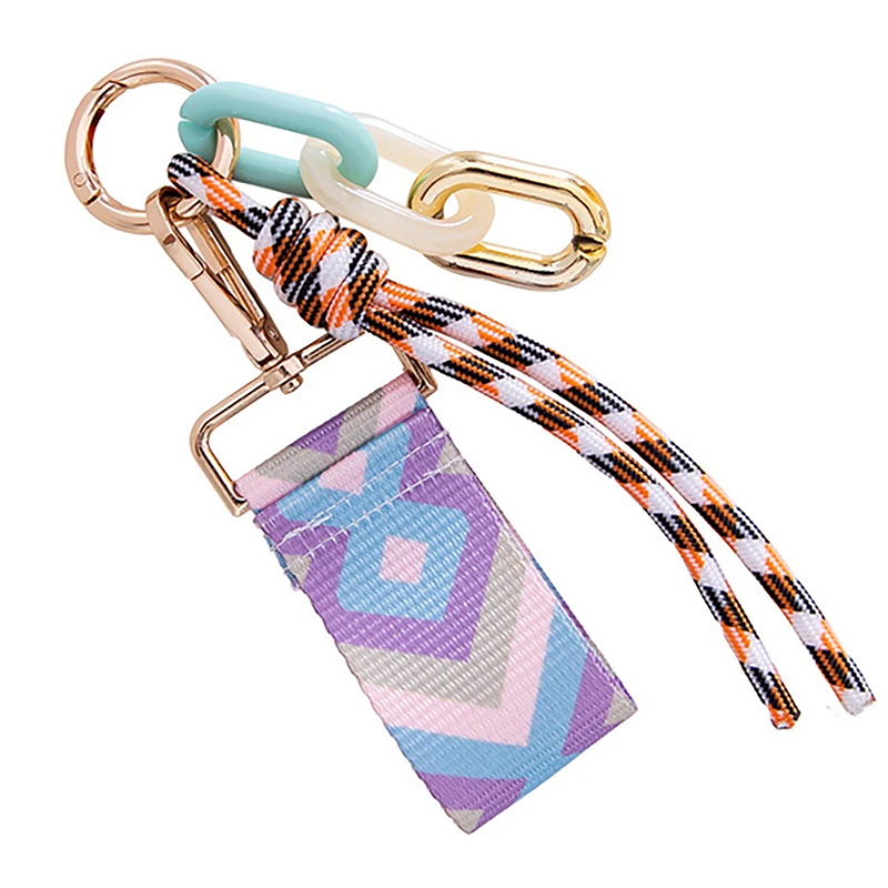 Y2K Multi-Color Rope Bag Charms Colorful Braided Keychain Trendy Bag Pendant Women Key Hanging Decoration Car Key Holder