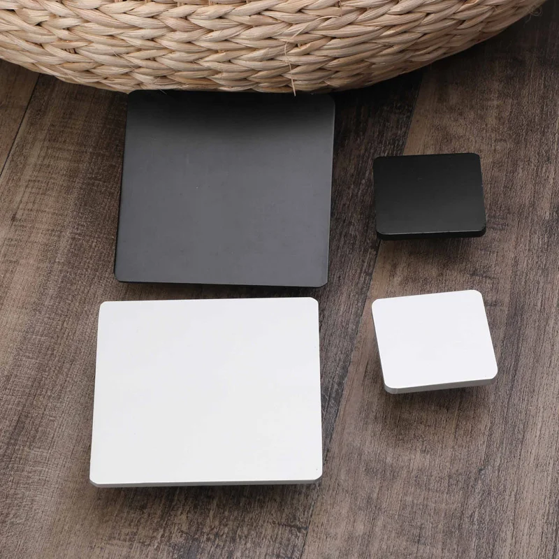 Space Aluminum Square Drawer Knobs Modern Simple Black Silver Geometric Cabinet Handle Cupboard Dresser Knobs Furniture Decor