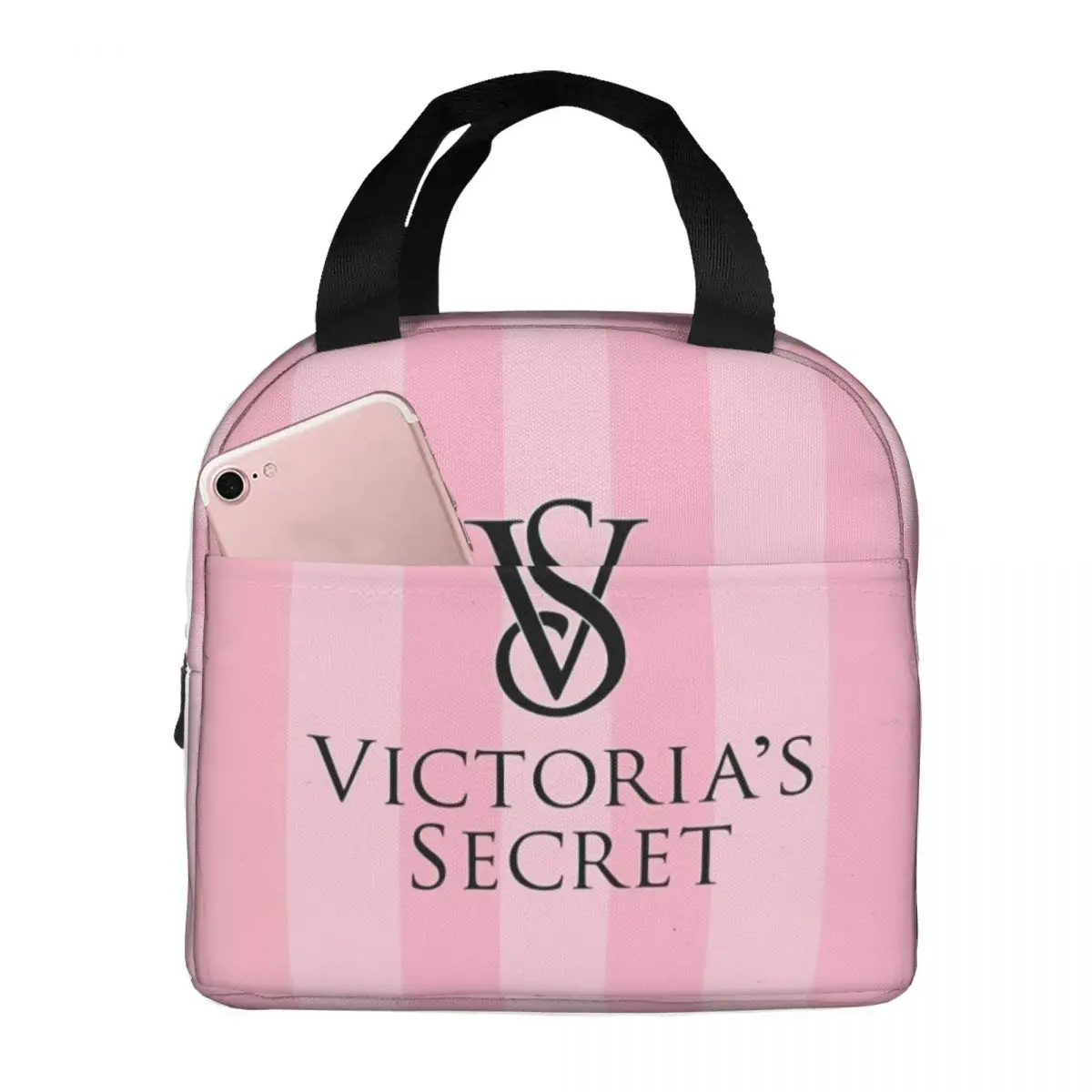 Love-Victoria-S-Pink-Secret Insulated Lunch Bags Thermal Bag Reusable Leakproof Tote Lunch Box Food Storage Bags School Outdoor