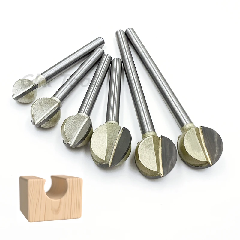Ball Round Carving Wood Bit Ball Router Woodworking Milling Cutter CNC 3mm 6mm Shank Lollipop Wood Mill R2-R11