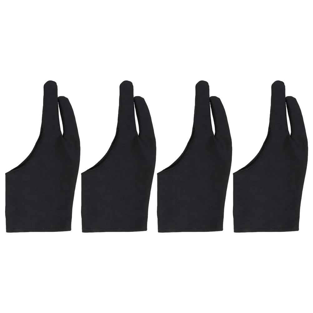

4 pcs Anti-Mistouch Gloves for Tablet Two Finger Artist Spandex Drawing Glove Anti-Fouling Sketch Painting Protector Art